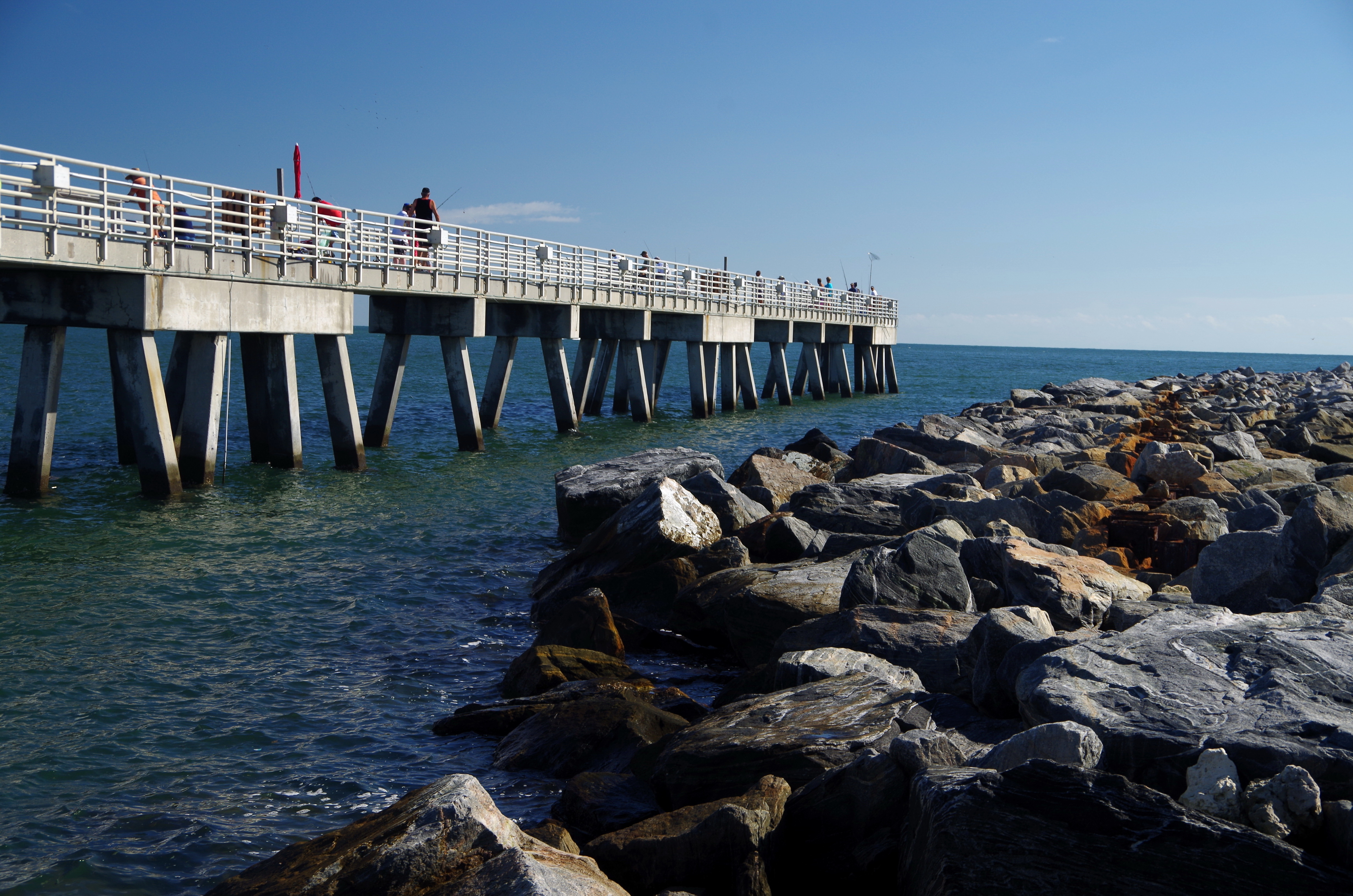 Jetty Park fishing pier at the south jetty of Port Canaveral.